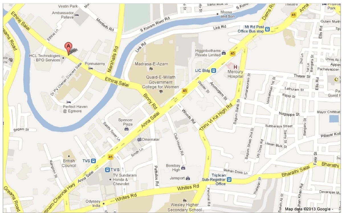 Anna Salai Chennai kort