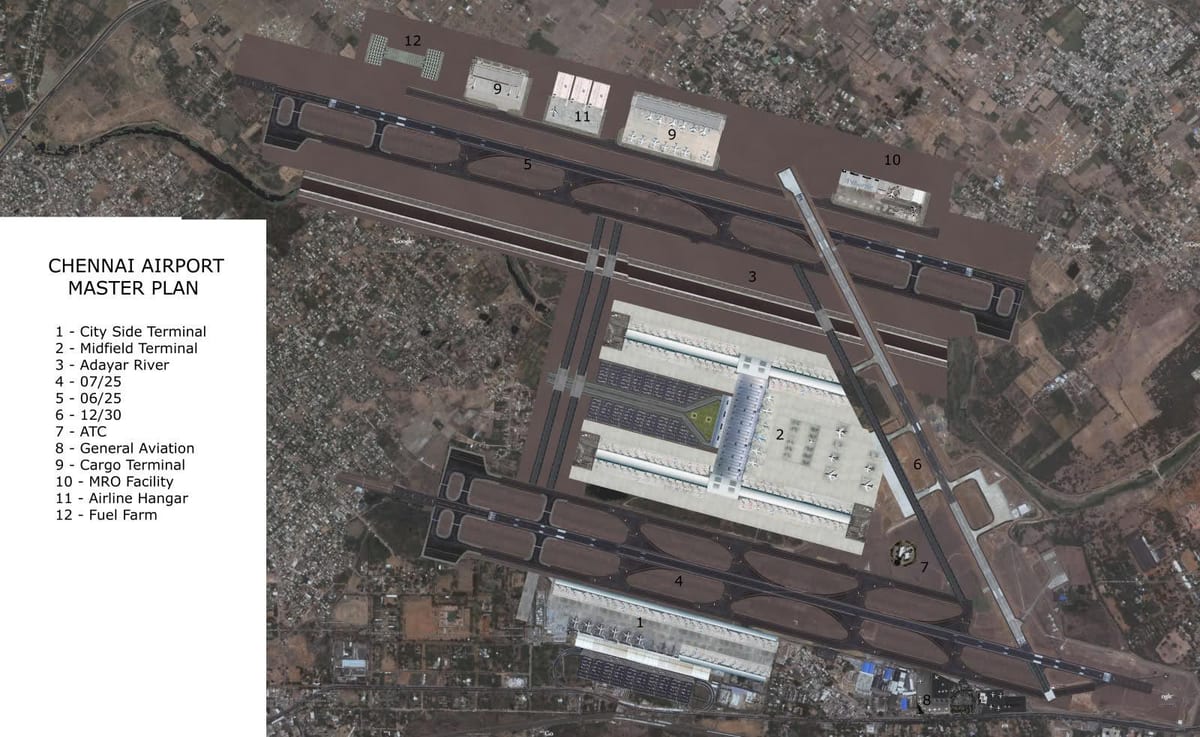 kort af Chennai flugvöllur