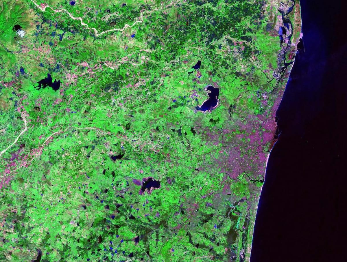 gervitungl kort af Chennai