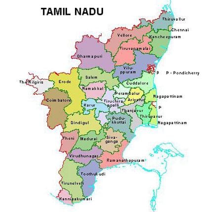 kort af Chennai Tamil Nadu