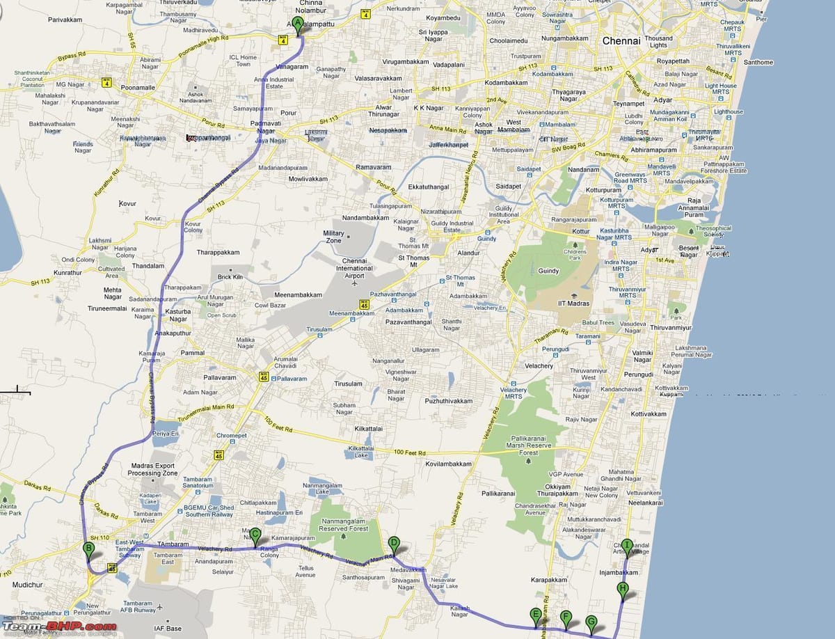 leið kort Chennai