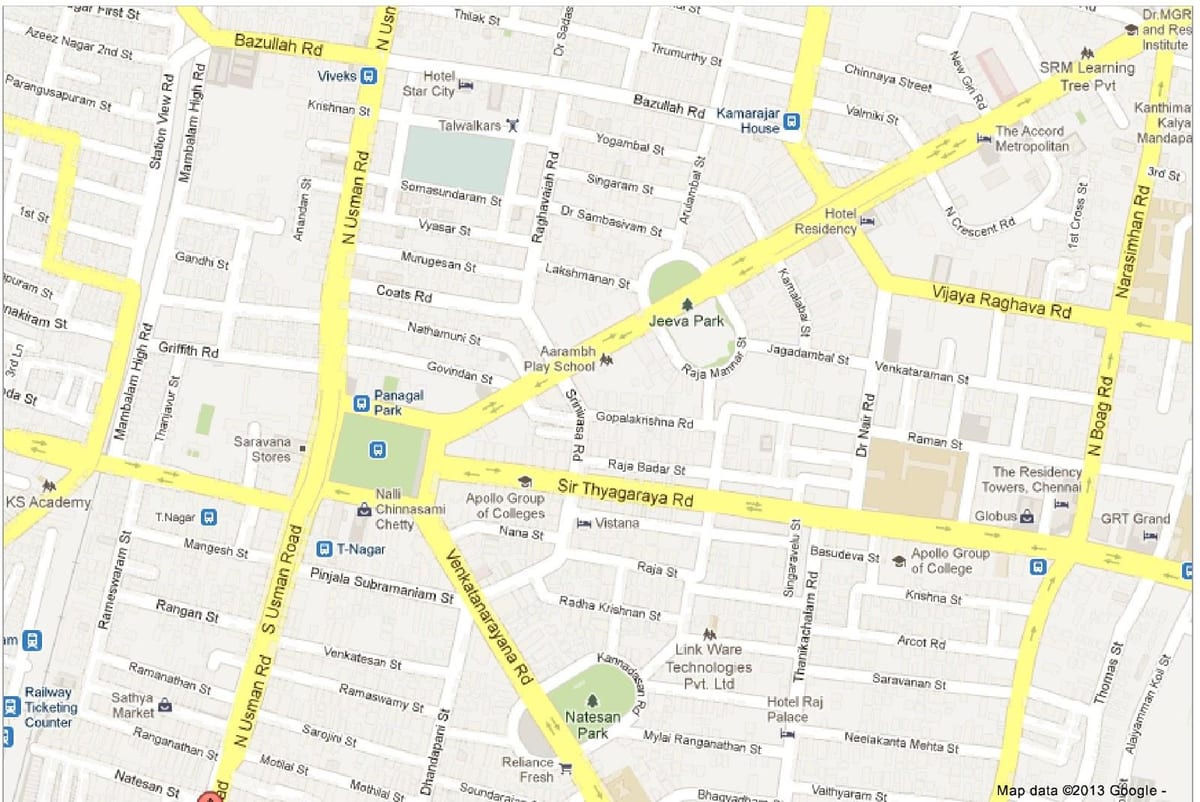 kort af Chennai t Nagar