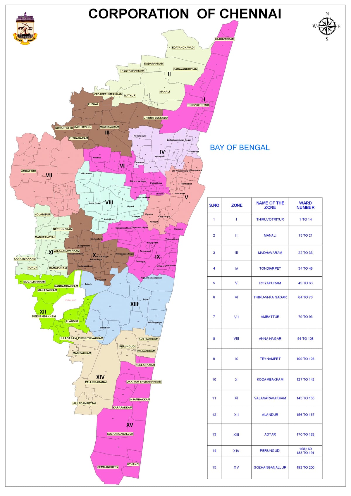 Chennai fyrirtæki ward kort